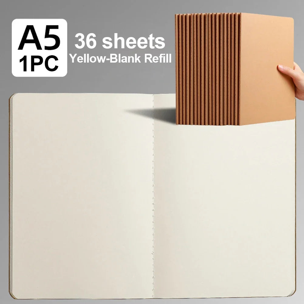 A5/B5/A4 Kraft Paper Notebook Journal Diary Sketchbook To-Do Lined Paper Daily Book For School Supplies Stationery