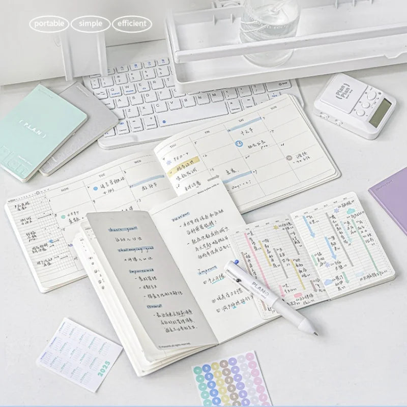 Soft Leather Planner Agenda A7 A6 Notebook Schedules Yearly Monthly Daily Plan To Do List Notepad Self Disciplined Punch Book