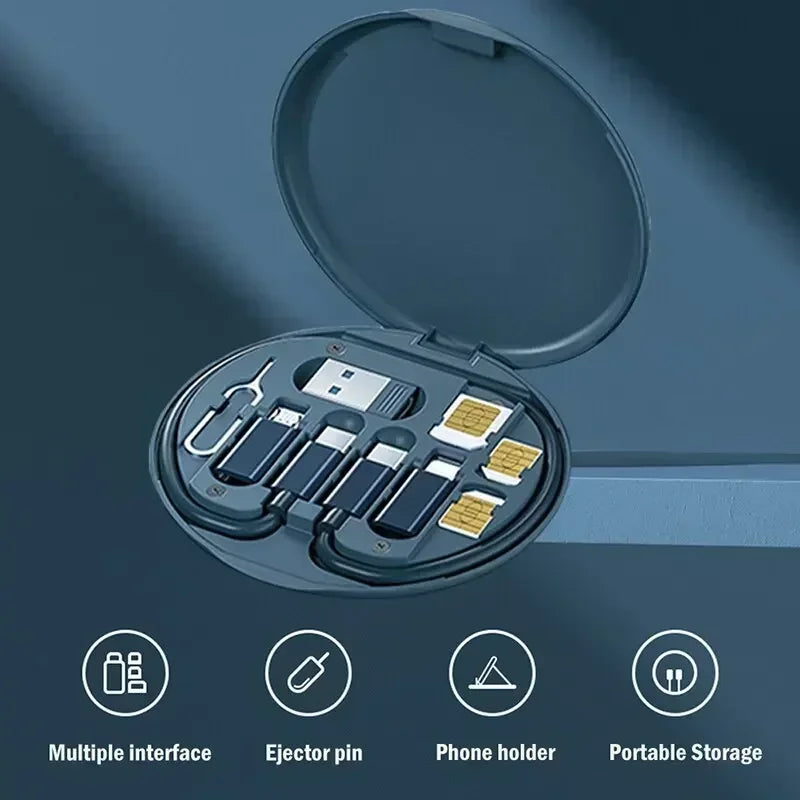 Mobile Phone Adapter USB C Multi-function Line Take Card Needle Card Slot for Lighting Conversion Set USB A & Type C To Micro
