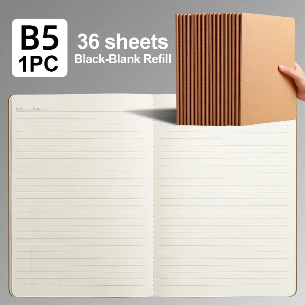 A5/B5/A4 Kraft Paper Notebook Journal Diary Sketchbook To-Do Lined Paper Daily Book For School Supplies Stationery