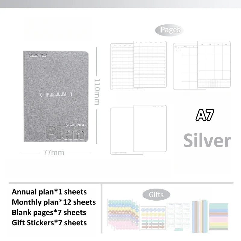 Soft Leather Planner Agenda A7 A6 Notebook Schedules Yearly Monthly Daily Plan To Do List Notepad Self Disciplined Punch Book