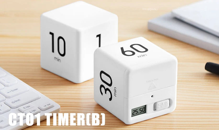Productivity Cube Timer Gravity Sensor Flipping LED Display 4 Preset Time Dual Modes Countdown Cooking Study Mini Digital Timer