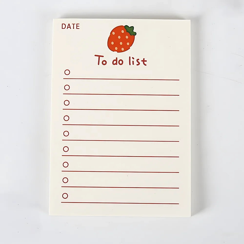 50 Sheets To Do List Memo Pad Cute School Stationery Notes ins Portable Notepad Office Supply Fruit Notebook Message Note Book