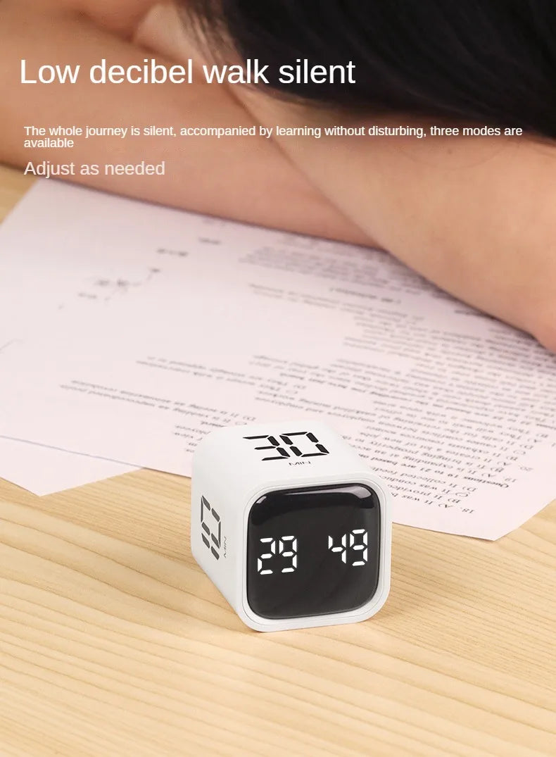 Productivity Cube Timer Gravity Sensor Flipping LED Display 4 Preset Time Dual Modes Countdown Cooking Study Mini Digital Timer