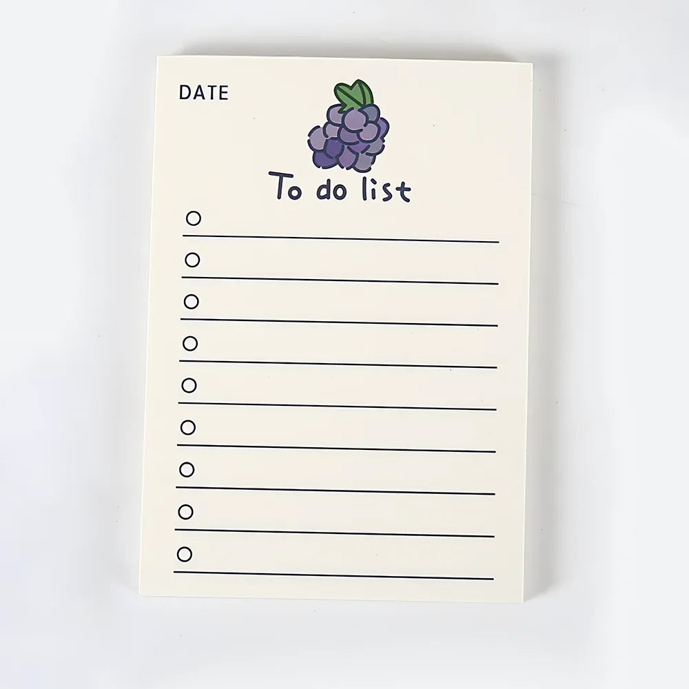 50 Sheets To Do List Memo Pad Cute School Stationery Notes ins Portable Notepad Office Supply Fruit Notebook Message Note Book